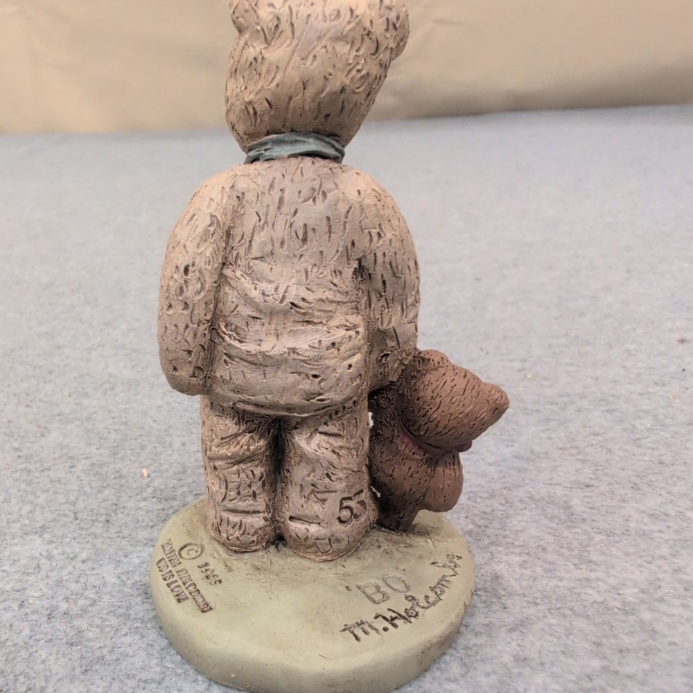 Martha Holcombe All God's Children Bo Figurine 1530 Bear Suit COA Box 1988 - Picture 2 of 6